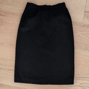 Vintage Sag Harbor Classic Black Pencil Skirt 100% Wool Made In USA